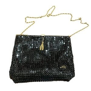 Vintage Atelier Munch Mesh Black with Gold Tassel & Chain Shoulder Bag  P 10